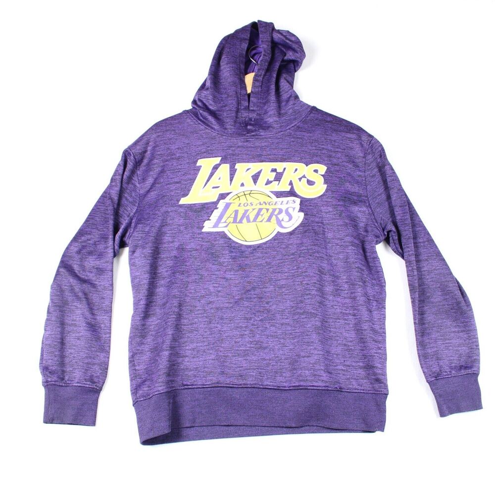 Los Angeles Lakers Hoodie Purple Gold Letters Size Small - see measurements